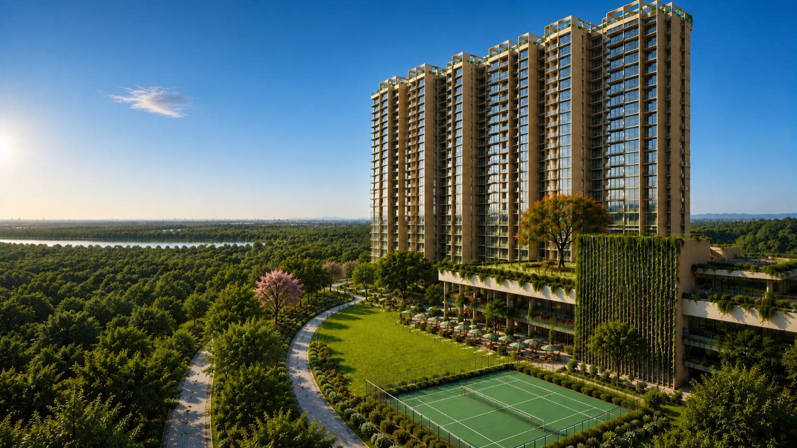 Nikoo Homes 9 at golden hour render